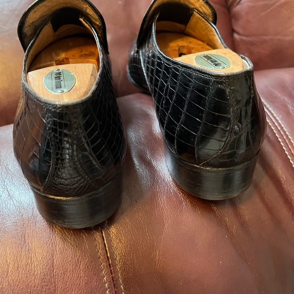 Beautiful Black Genuine Caiman Crocodile Shoe Mfg in Italy by Uomo Magli. - Picture 7 of 11